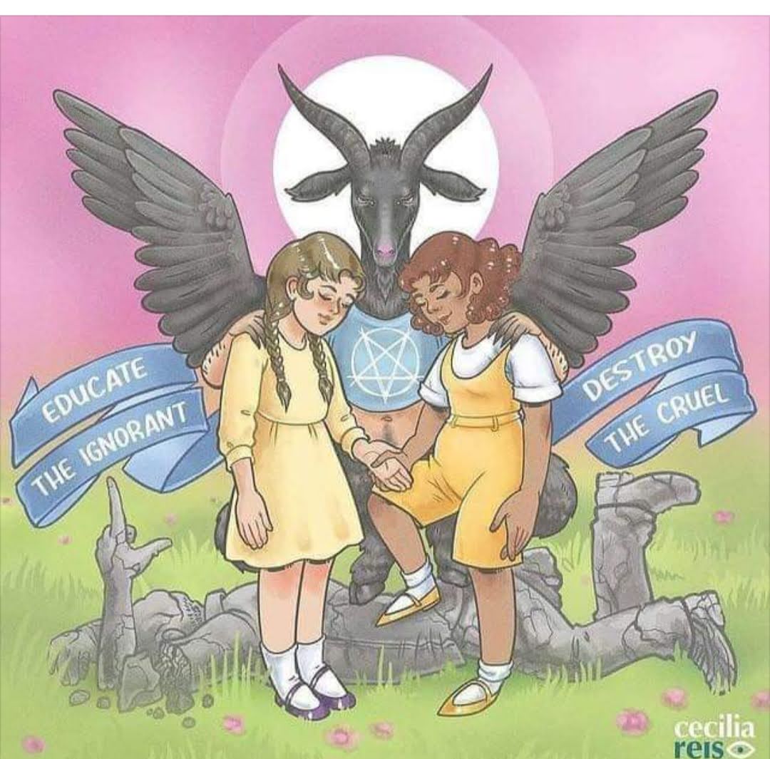 Demonic graphic - Educate the ignorant - destroy the cruel.