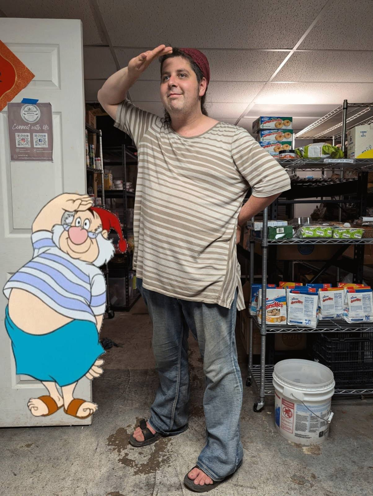 April Chips posing to prove not Mr. Smee from Hook.