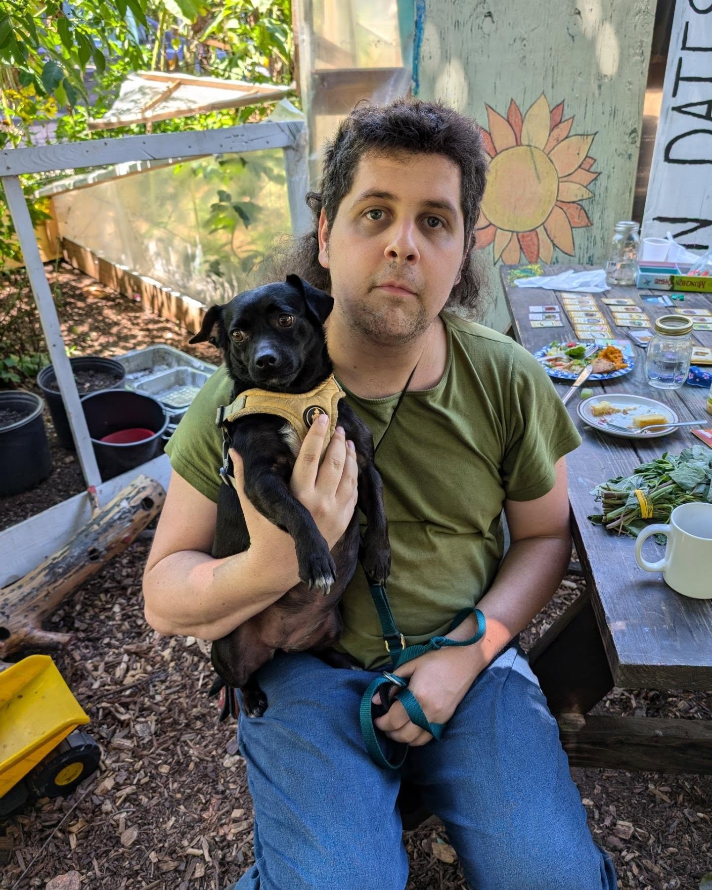 Me in the garden hanging out with Daisy.